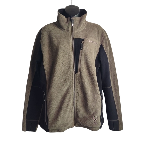 Badlans Beartooth Jacket Mens Green Black Fleece ZIP Up Longsleeve Jacket Size M - Picture 1 of 12